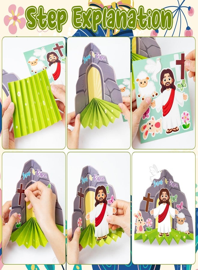 FoszaSzept Easter Jesus Resurrection Scene Standable Craft Kit,Make Your Own He is Risen Diorama Craft, Christian Empty Tomb of Jesus Faith Religious Resurrection Bible for Classroom School Kid(20Set) - Image 3